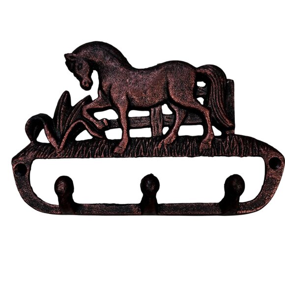 Cast Iron Horse Hook Decoration Western Country Equestrian - Picture 1 of 2